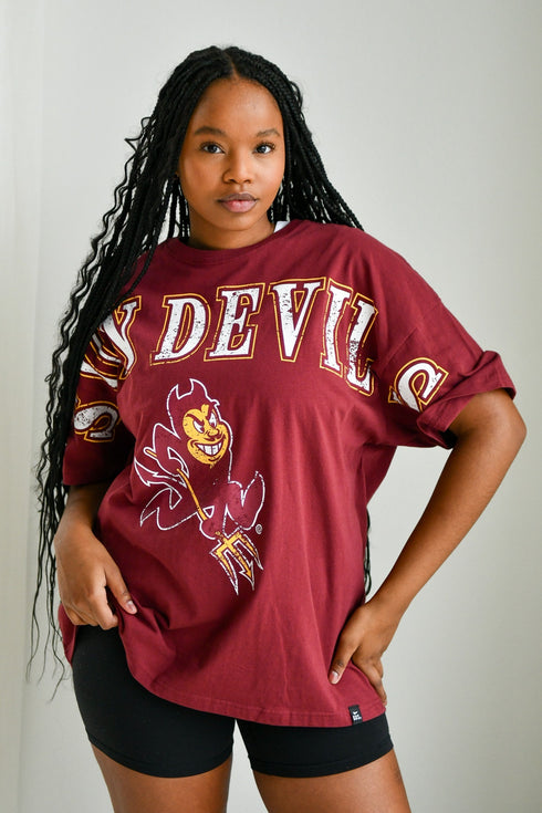 Arizona State Southern Split Oversized Band Tee