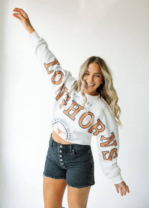 Texas Phipps Split Sleeve Cropped Longsleeve