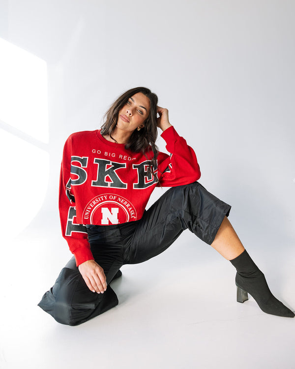 Nebraska Phipps Split Sleeve Cropped Corded Crew