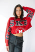 Nebraska Phipps Split Sleeve Cropped Corded Crew