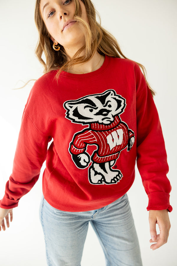 Wisconsin Mascot Chenille Comfort Crew