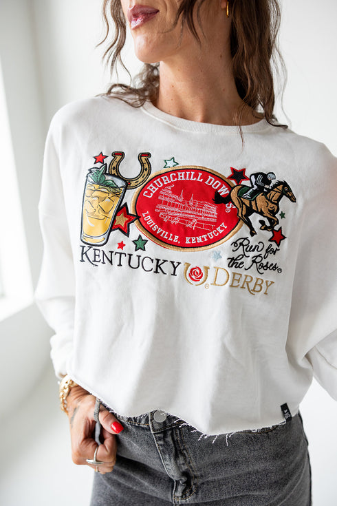 Kentucky Derby Layer Patch Cropped Longsleeve