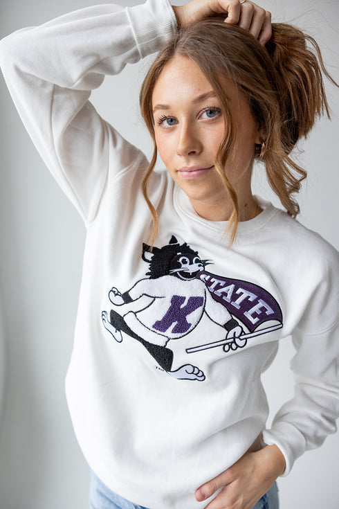 Kansas State Mascot Chenille Comfort Crewneck