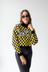 Iowa Checkerboard Cropped Crewneck Sweater