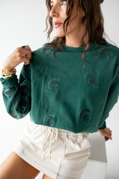 Michigan State Ritter Repeat Lantern Sleeve Crew