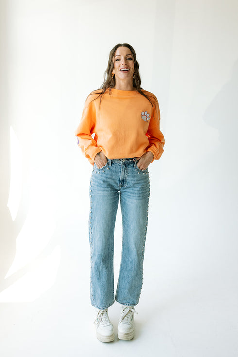 Clemson Barkley Split Lantern Sleeve Crew