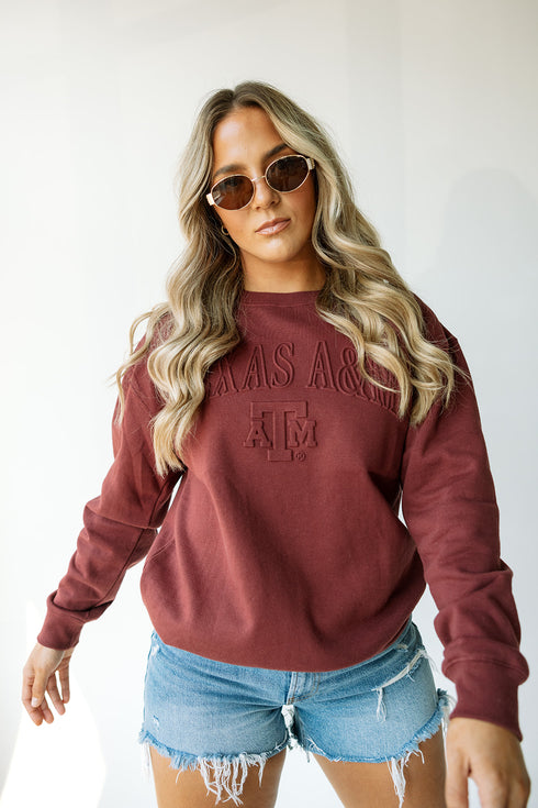 Texas A&M Easley Embossed Comfort Crew