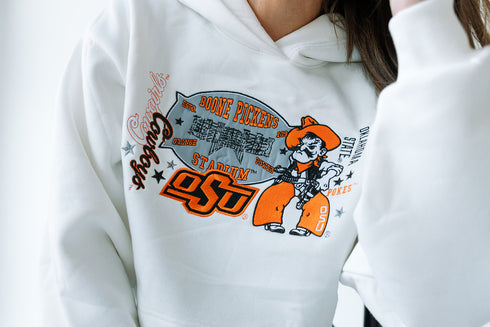OK State Layer Patch Luxe Crop Hoodie