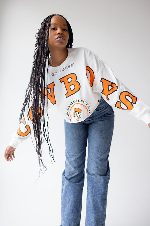 Oklahoma State Phipps Split Sleeve Cropped Longsleeve