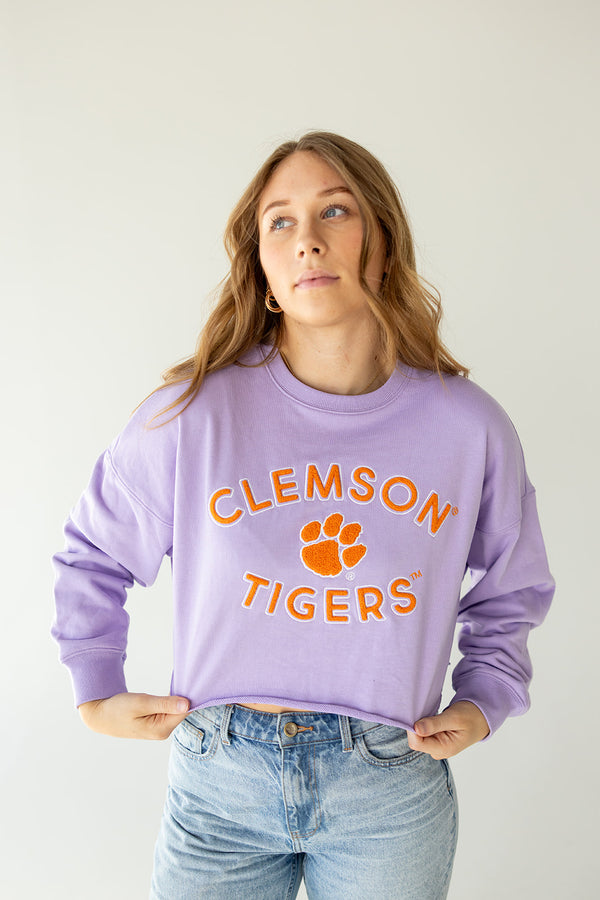 Clemson Perkins Chenille Cropped Longsleeve