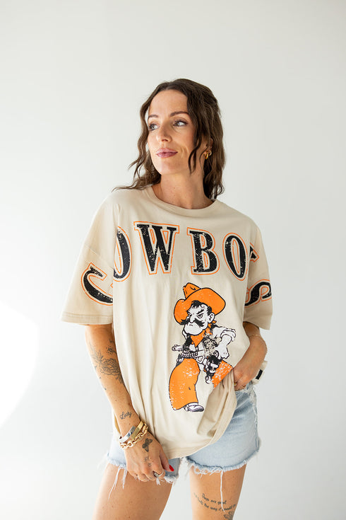 OK State Southern Split Oversized Band Tee