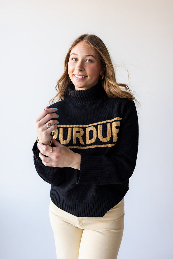 Purdue Railway Sweater Rolled Turtleneck