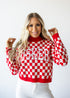 Nebraska Checkerboard Cropped Crewneck Sweater