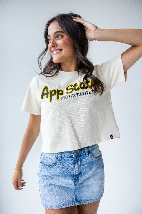 Appalachian State Manhattan Stitch Heavyweight Crop Tee