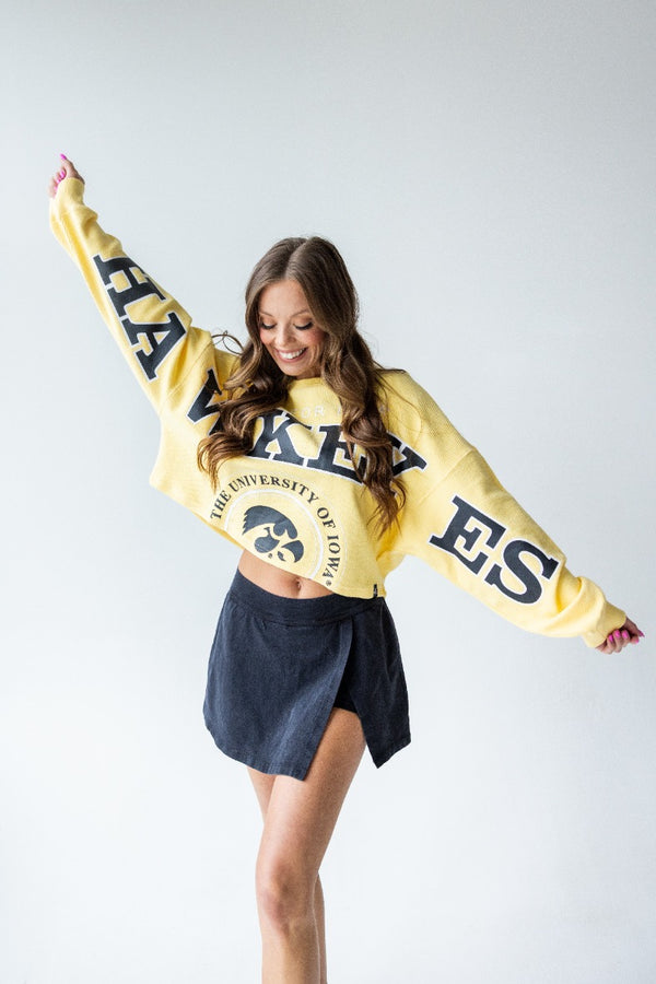 Iowa Phipps Split Cropped Corded Crew