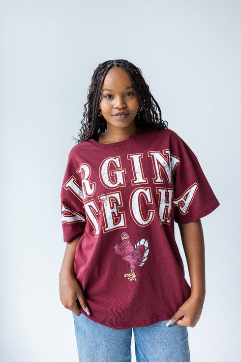 Virginia Tech Southern Split Oversized Band Tee
