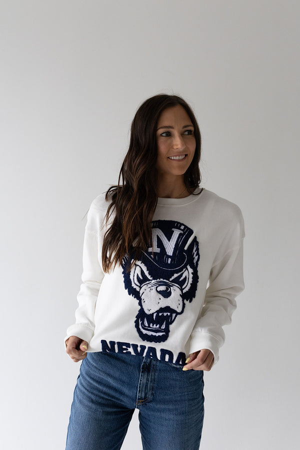 Nevada Mascot Chenille Comfort Crewneck