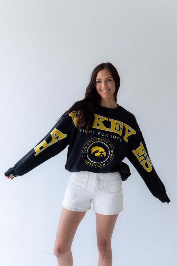 Iowa Philly Split Lantern Sleeve Crew