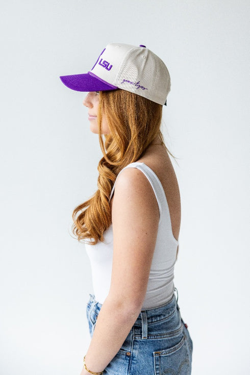 LSU Saturday Stretch Canvas Trucker Hat
