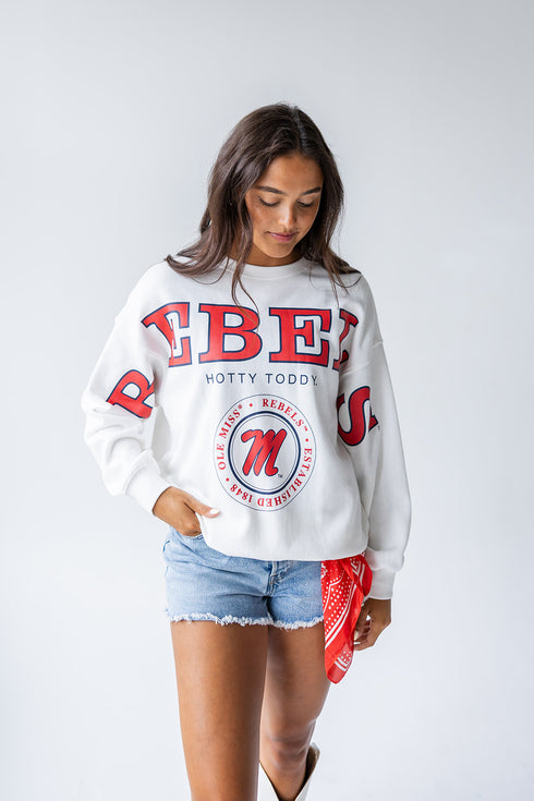 Ole Miss Philly Split Lantern Sleeve Crew