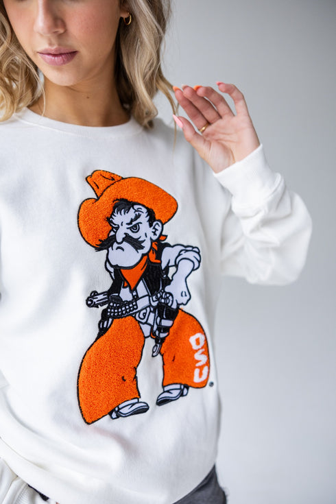 Oklahoma State Mascot Chenille Comfort Crewneck