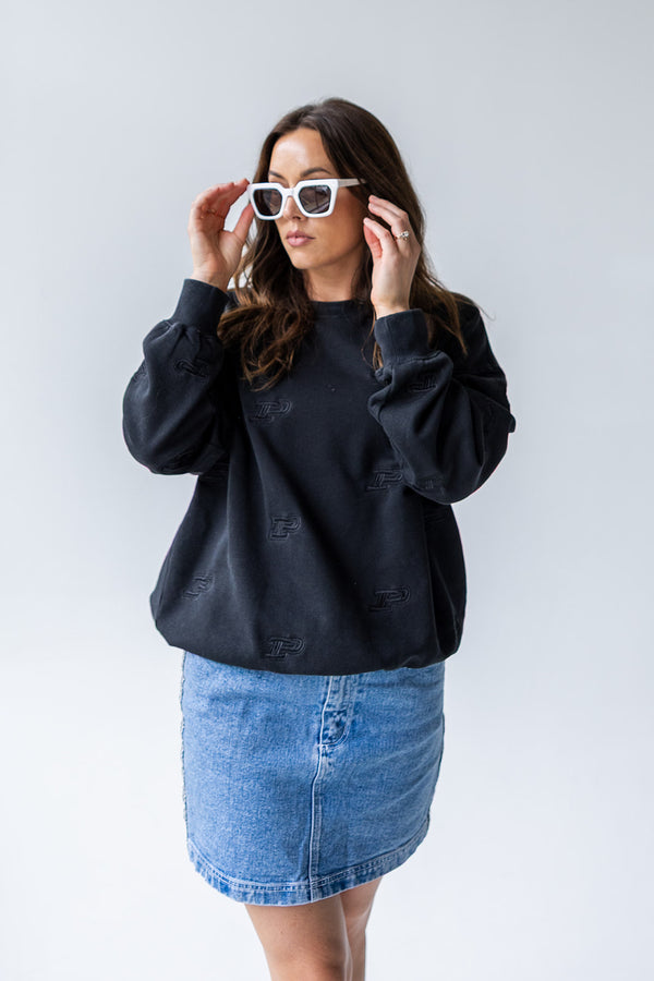 Purdue Ritter Repeat Lantern Sleeve Crew