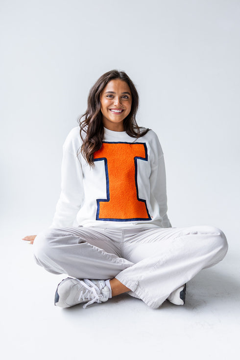 Illinois Mascot Chenille Comfort Crewneck