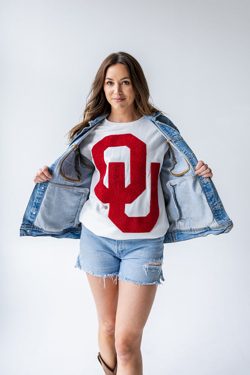 Oklahoma Mascot Chenille Comfort Crewneck