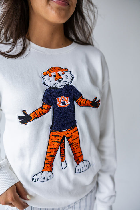 Auburn Mascot Chenille Comfort Crew