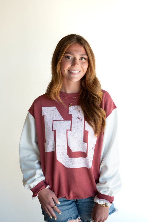 Nebraska Legacy Logo Colorblock Crew