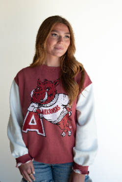 Arkansas Legacy Logo Colorblock Crew