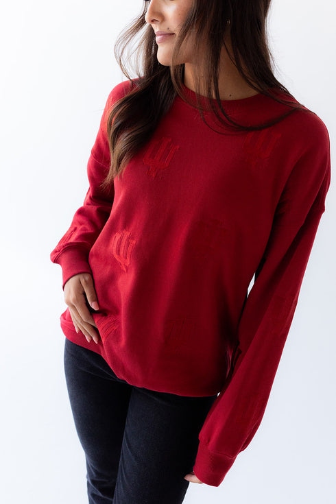 Indiana Ritter Repeat Lantern Sleeve Crew