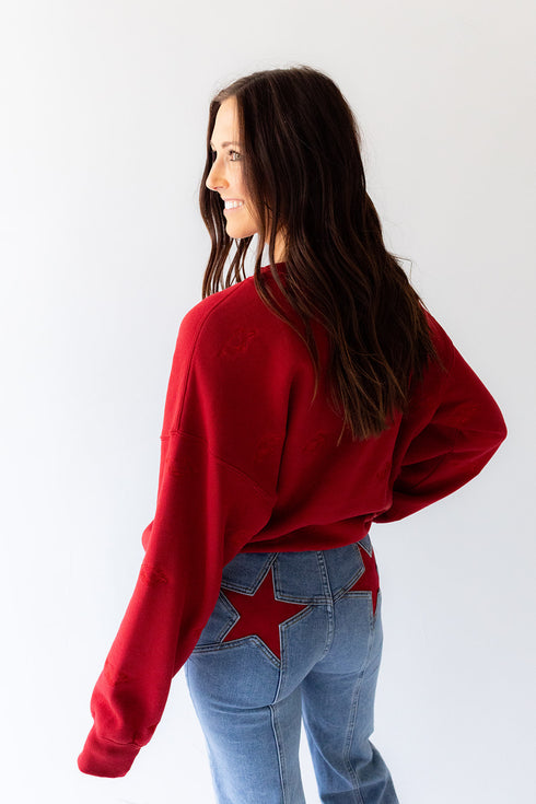 Arkansas Ritter Repeat Lantern Sleeve Crew
