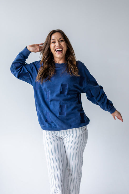 Illinois Ritter Repeat Lantern Sleeve Crew
