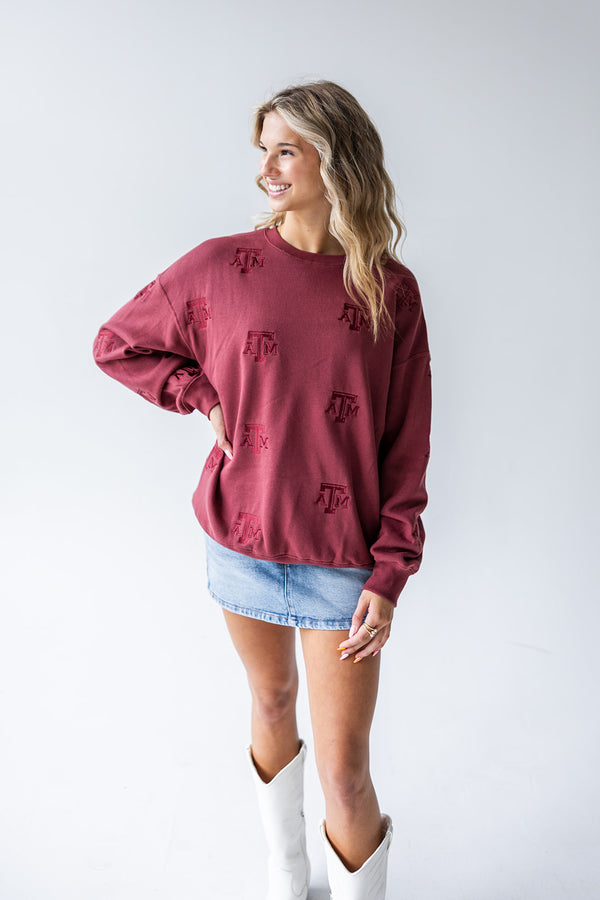 Texas A&M Ritter Repeat Lantern Sleeve Crew