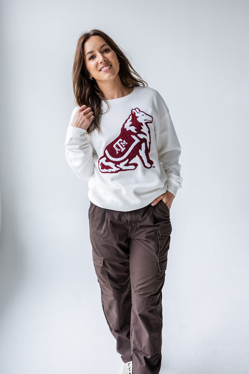 Texas A&M Mascot Chenille Comfort Crewneck