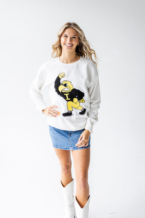 Iowa Mascot Chenille Comfort Crewneck
