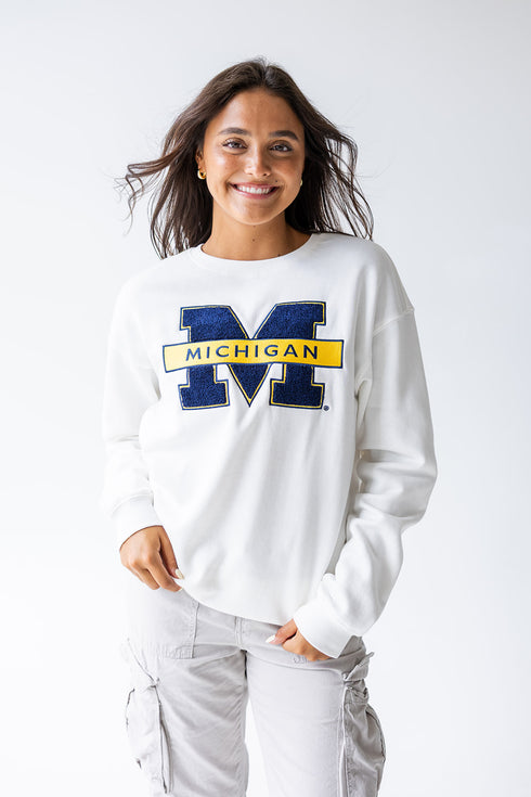 Michigan Mascot Chenille Comfort Crewneck