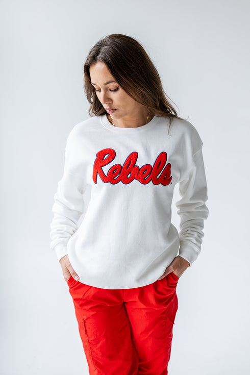 Ole Miss Mascot Chenille Comfort Crew