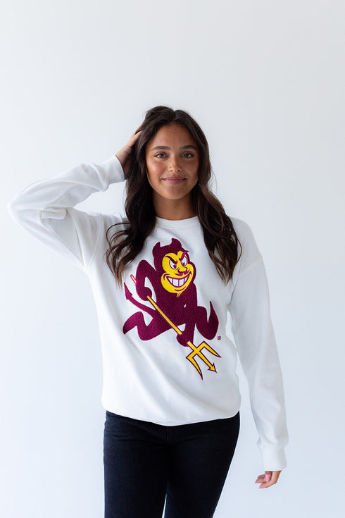 Arizona State Mascot Chenille Comfort Crewneck