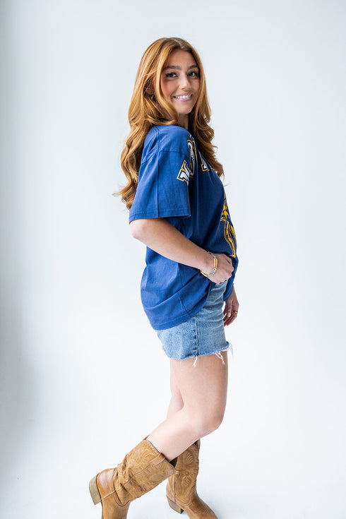 West Virginia Southern Split Oversized Band Tee