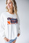 Auburn Layer Patch Lantern Sleeve Crew