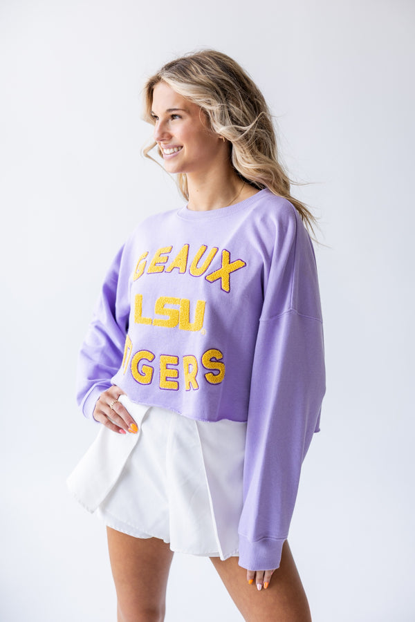 LSU Perkins Chenille Cropped Longsleeve