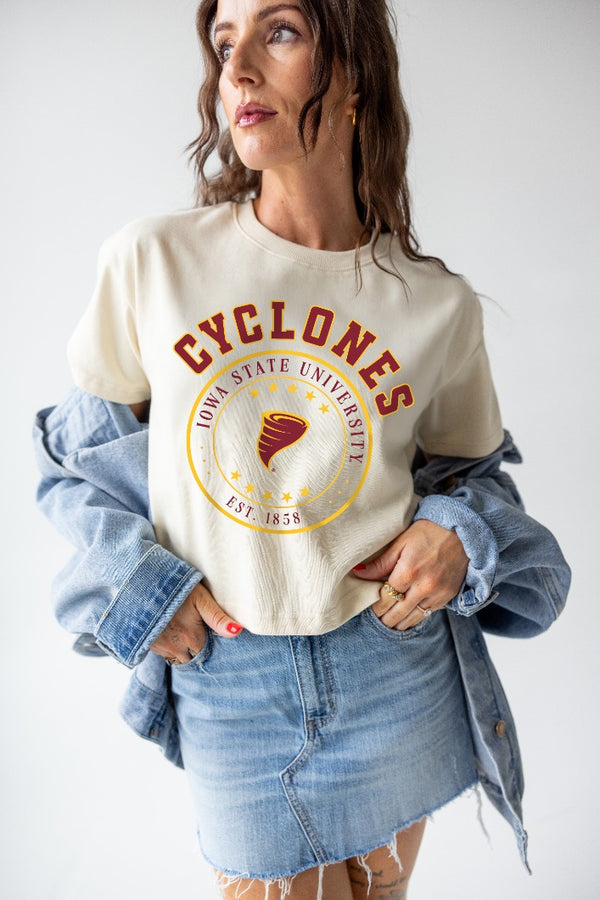 Iowa State Sayler Star Heavyweight Crop Tee