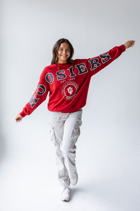 Indiana Philly Split Lantern Sleeve Crew