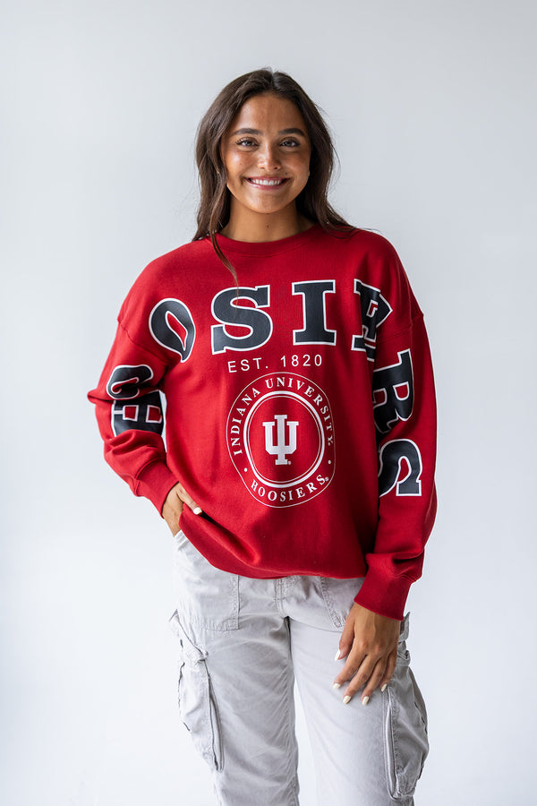 Indiana Philly Split Lantern Sleeve Crew