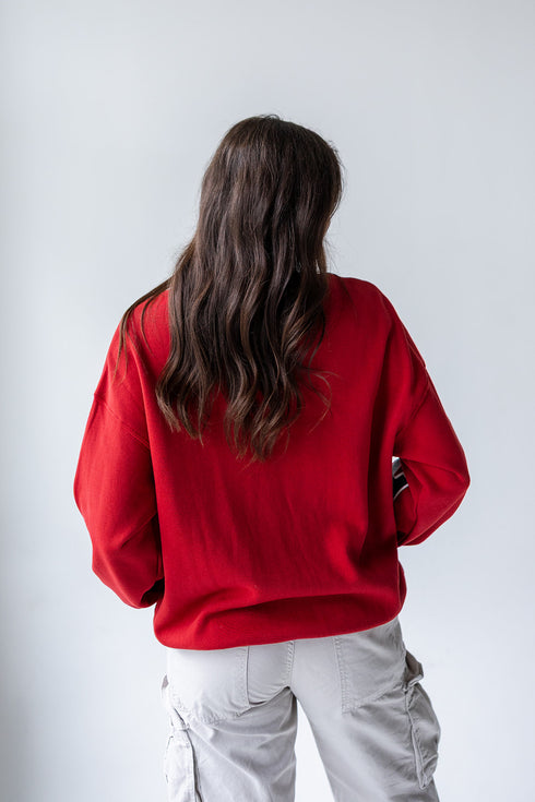 Indiana Philly Split Lantern Sleeve Crew