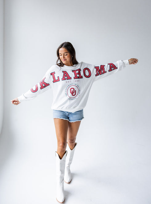 Oklahoma Philly Split Lantern Sleeve Crew