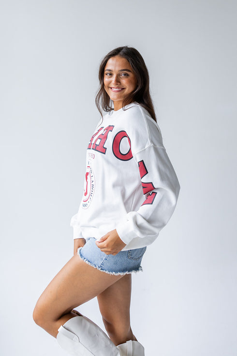 Oklahoma Philly Split Lantern Sleeve Crew