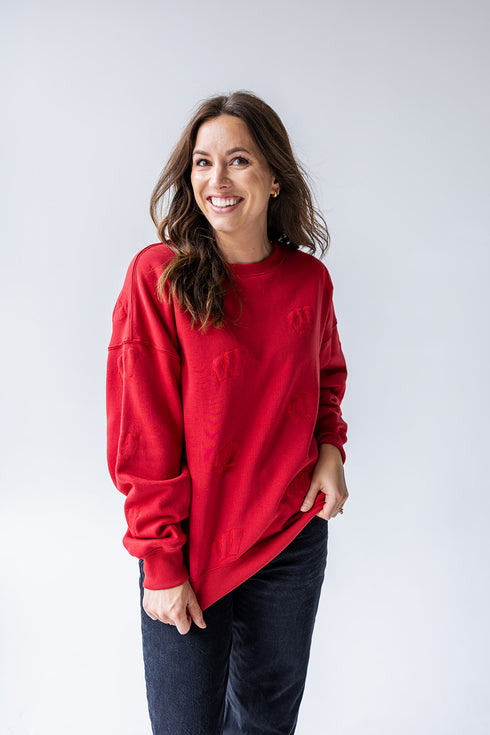 Wisconsin Ritter Repeat Lantern Sleeve Crew